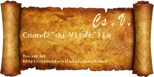 Csanády Vitália névjegykártya